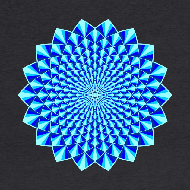 Blue Mandala with 3D Effect by MandalaSoul